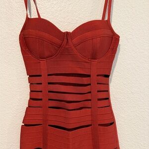 Elegant Red Bandage Dress
